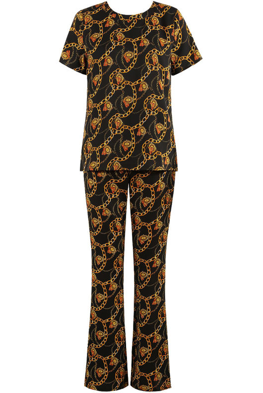 Black Chain Print Trouser