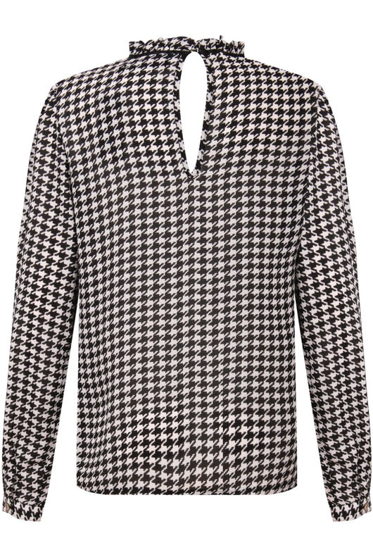 Dog Tooth Print Neck Tie Top