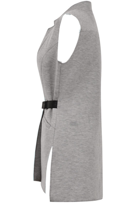Grey Contrast Collar Gilet - Blue Lining