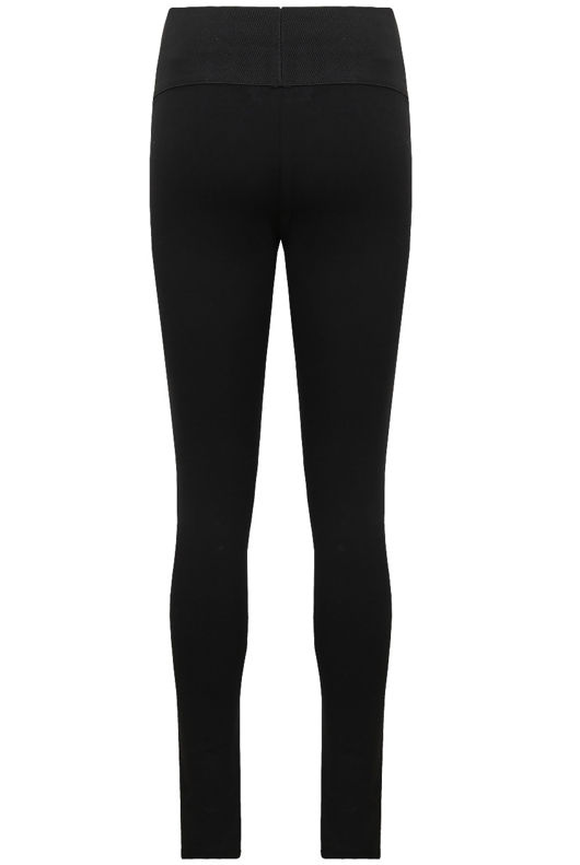 Black Vinyl Panel Elasticated Waist Leggings