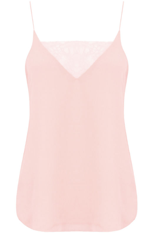 Rose Front & Back Lace Insert Chiffon Vest