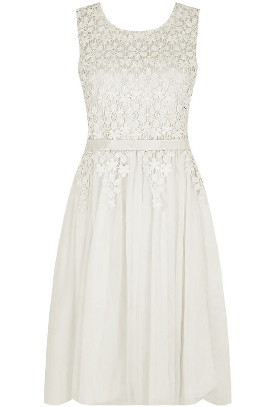 Black Flower Crochet Back Zip Up Shift Dress-Copy
