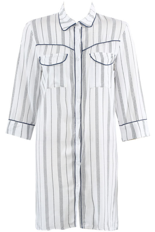 Stripes Button Up Shirt Dress