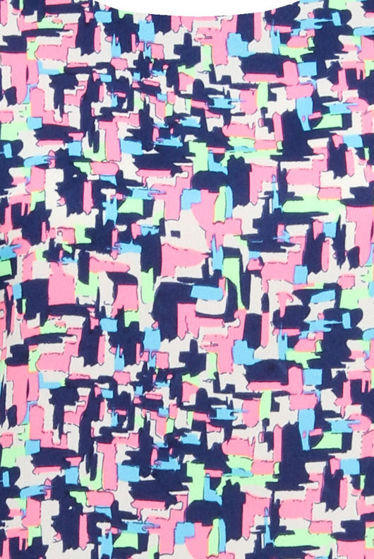 Pink & Blue Mix Print Back Zip Up Shift Dress