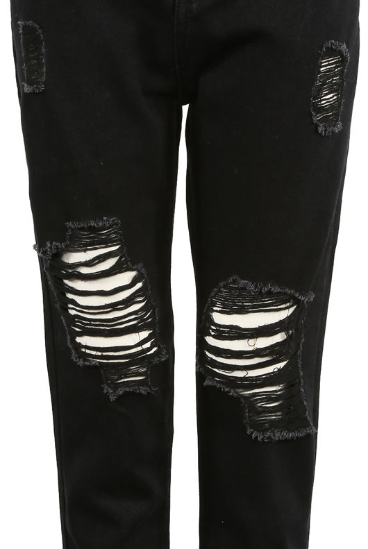 Black Ripped Boyfriend Jeans