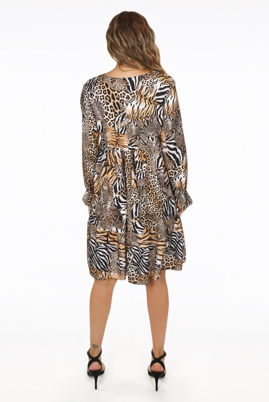 White Leopard Print Mini Dress