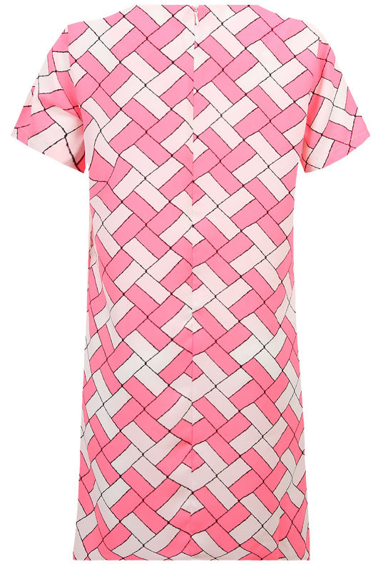 Pink & Cream Patch Print Shift Dress 