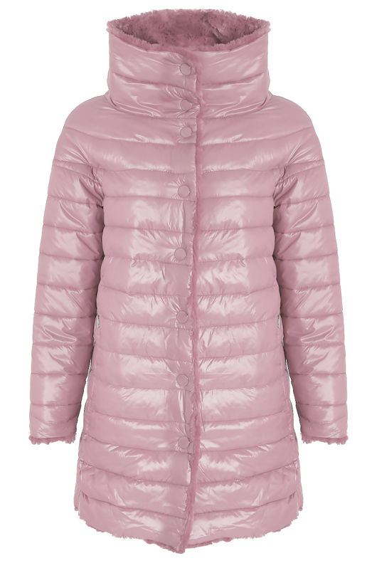 Pink Reversible Puffer Fur Coat 