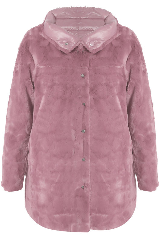 Pink Reversible Puffer Fur Coat 