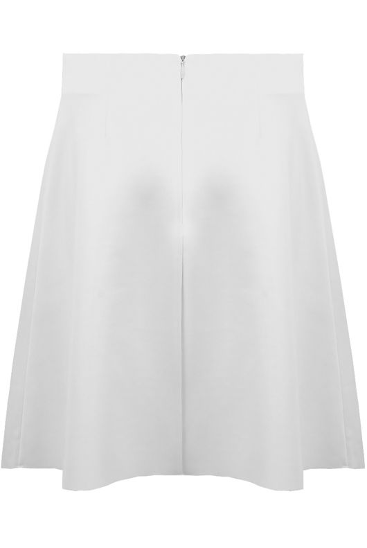 Cream Back Zip Up Detail A Line Skirt