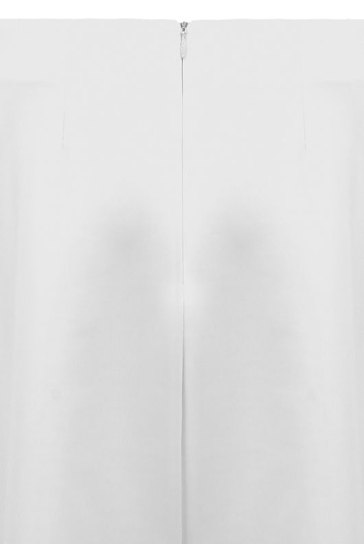 Cream Back Zip Up Detail A Line Skirt