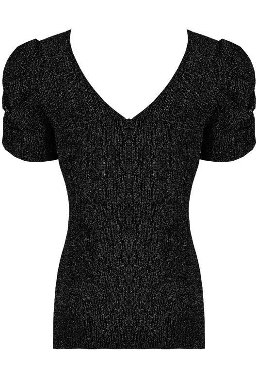 Sparkling Puff Sleeves Top
