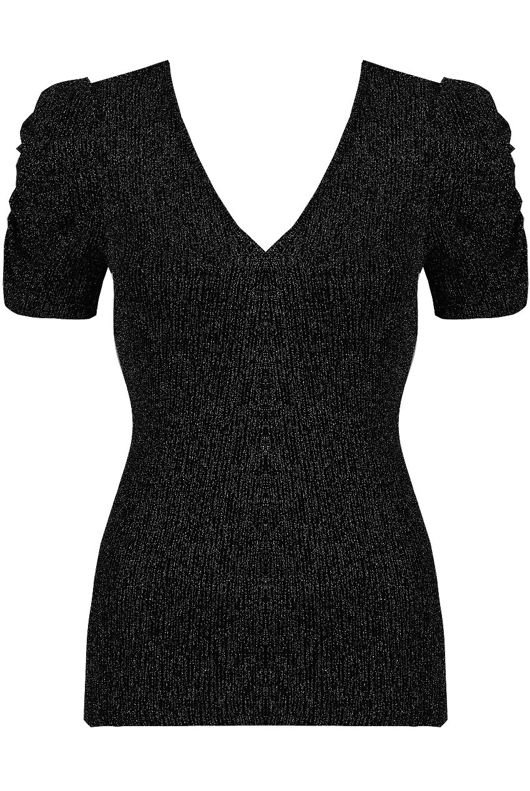 Sparkling Puff Sleeves Top