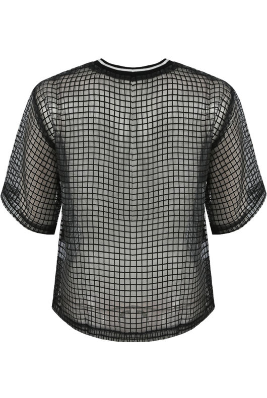 Black Check Print Blouse