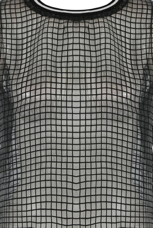 Black Check Print Blouse