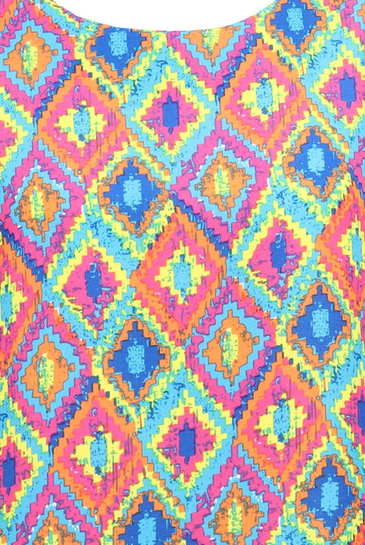 Multicolour Block Print Shift Dress 