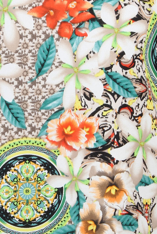 Multicolour Floral Print Back Zip Up Shift Dress