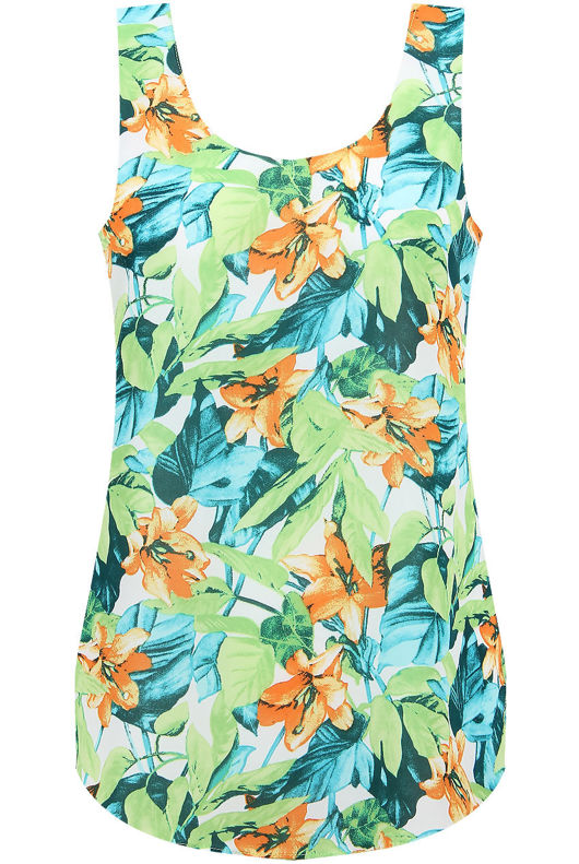 Multicolour Printed Muscle Back Sleeveless Top