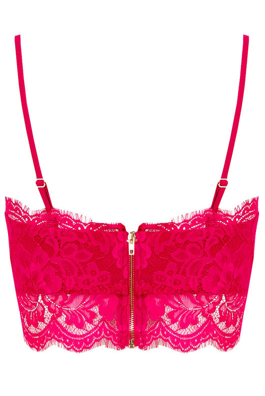 Fuchsia Eyelash Lace Bralet