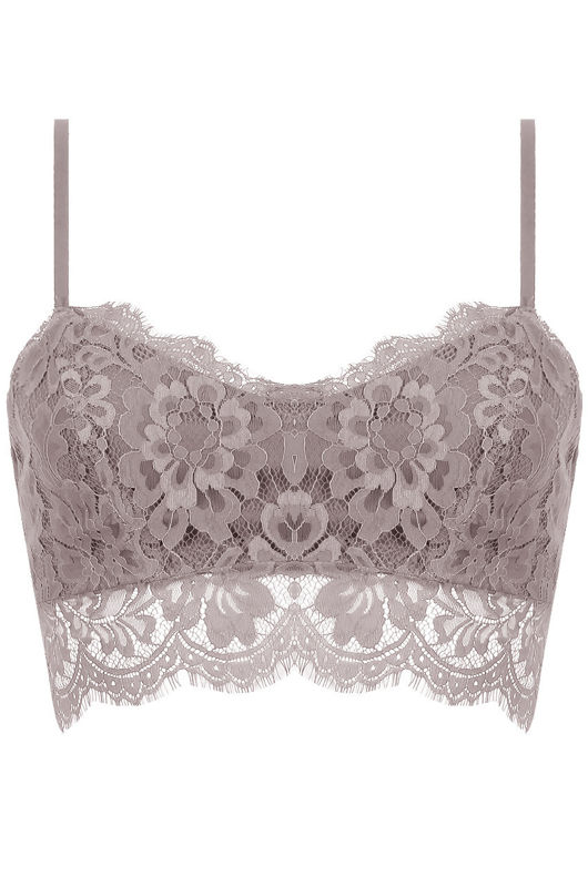 Grey Eyelash Lace Bralet