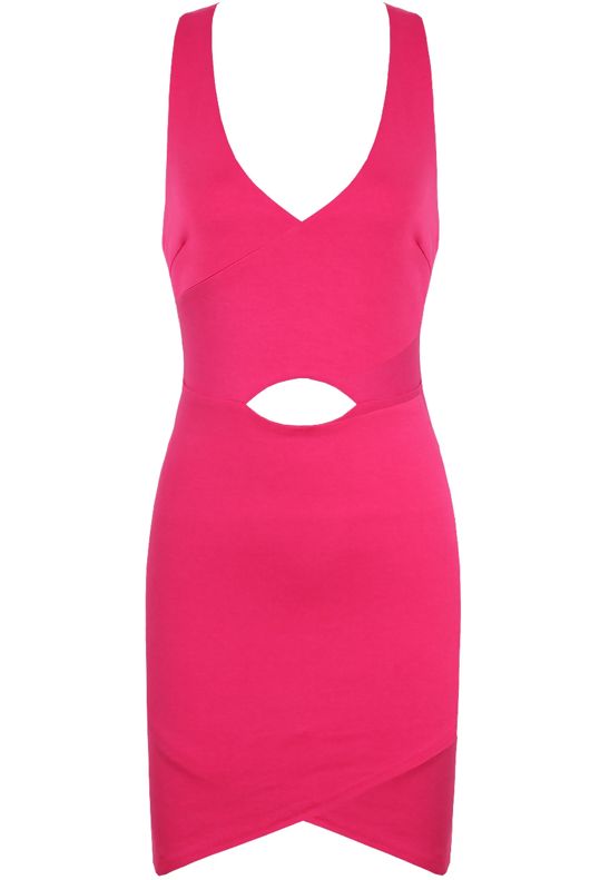 Fuchsia Cut Out Bodycon Mini Dress