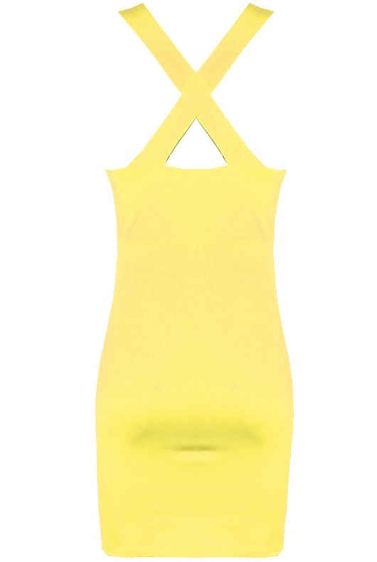 Yellow Cut Out Bodycon Mini Dress
