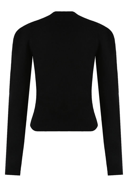 Black Soft Fine Knit Fitted Jumper