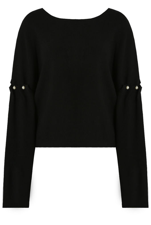 Black Pearl Detailed Back Tie Up Jumper