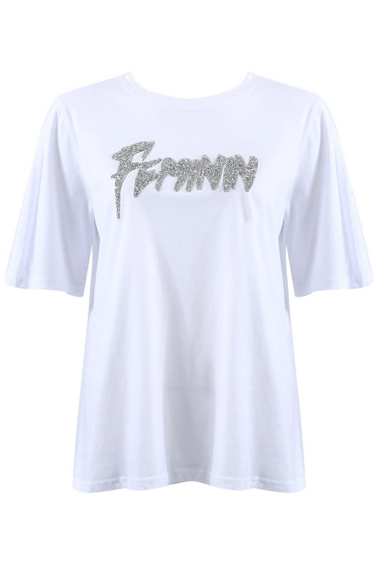 White FEMININ Slogan Tee