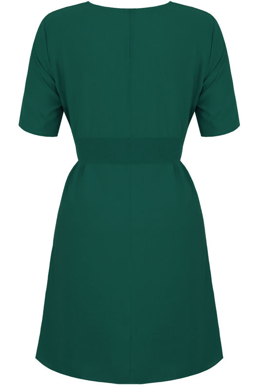 Green Waist Tie Up Shift Dress 