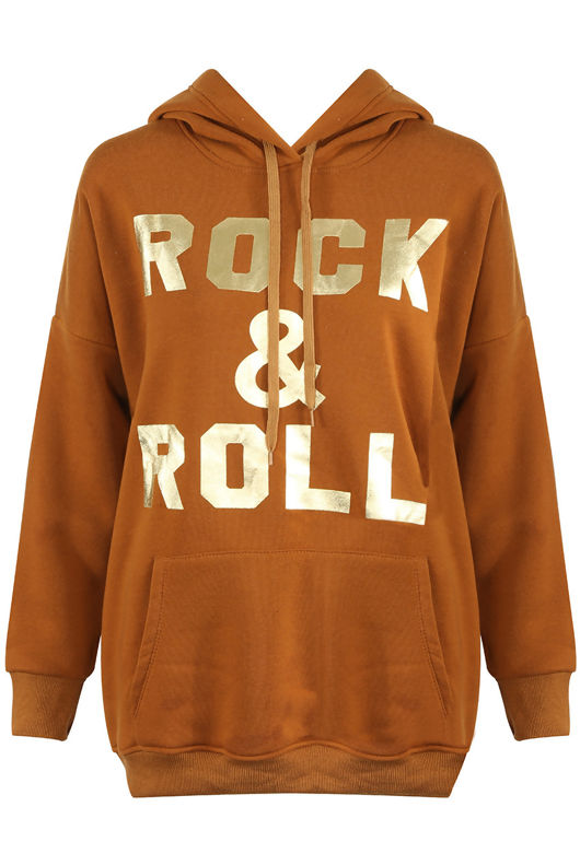 Camel Rock & Roll Foil Print Hoodie