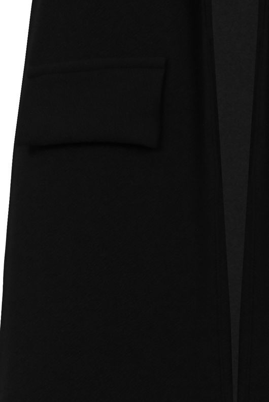 Black Long Open Side Pocketed Gilet 