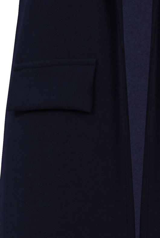 Navy Long Open Side Pocketed Gilet 