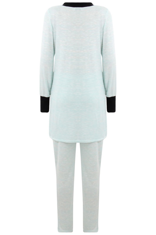 Blue Lightweight Tie Neck Tunic & Trouser Set