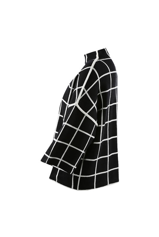 Black Over Sized Check Print Jumper