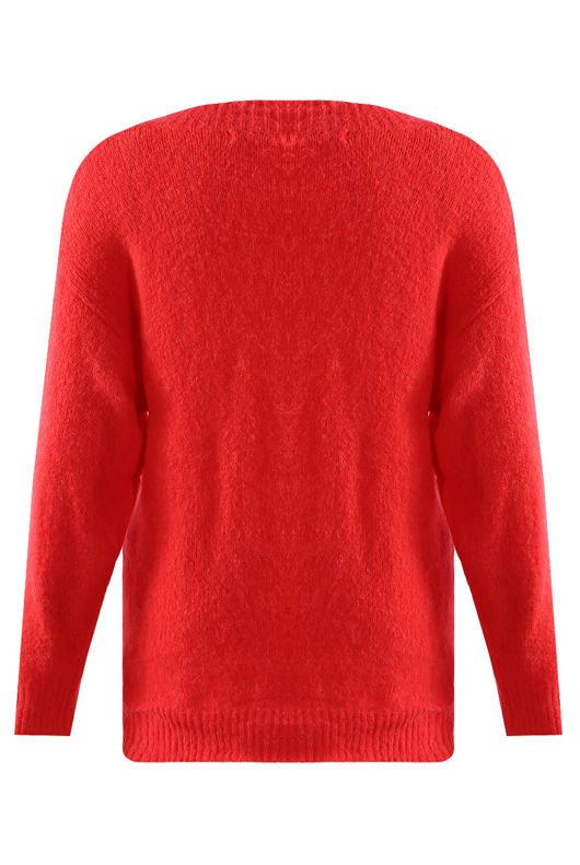 Red Fins Trim Sweaters