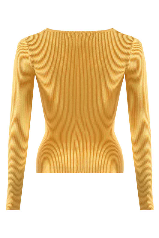 Yellow Ribbed Bandage Tops