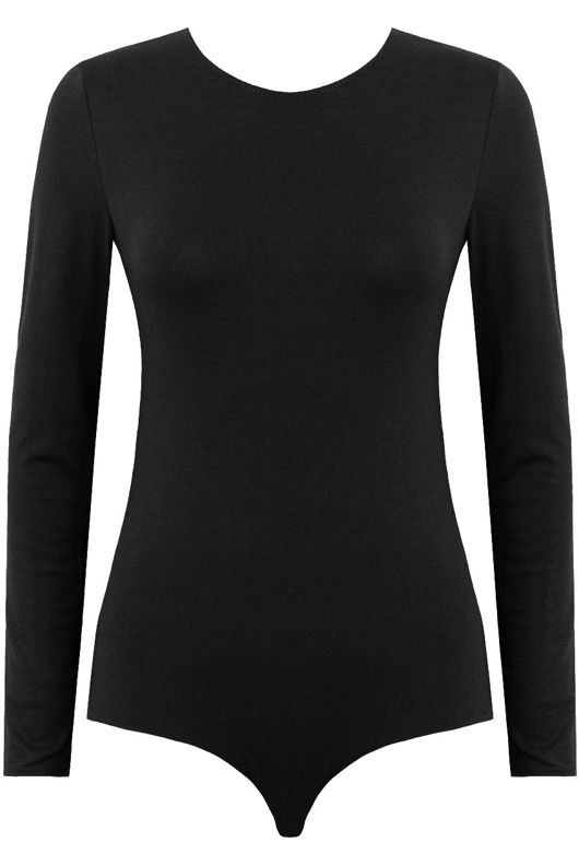 Black Celebrity Long Sleeve Bodysuit