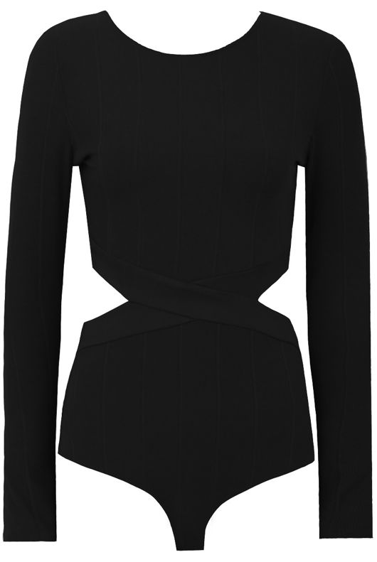 Black Cut Out Stretch Bodysuit