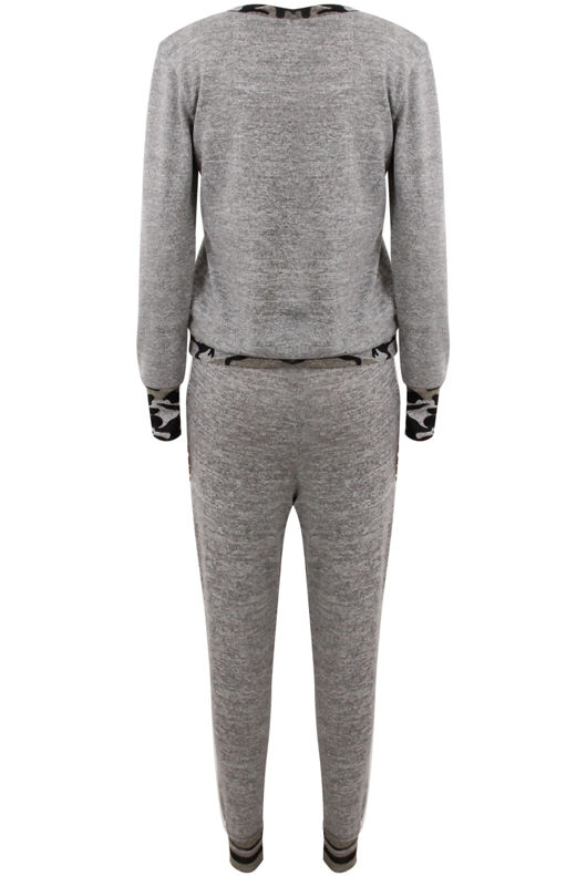 Grey Camouflage Embellished Tracksuit