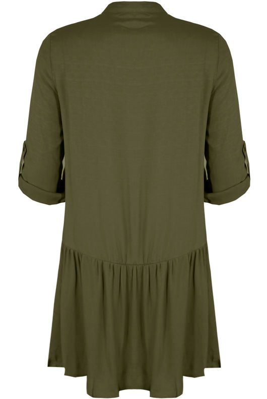 Khaki Casual Smock Dress