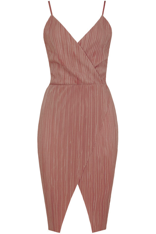 Rose Crinkle Cross Over Bodycon Dress