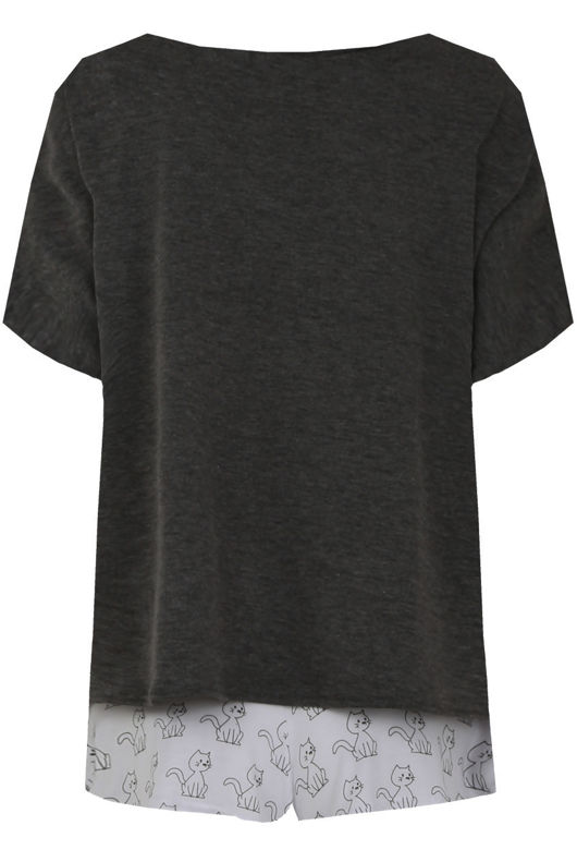 Dark Grey Tee & Short Pyjama Set