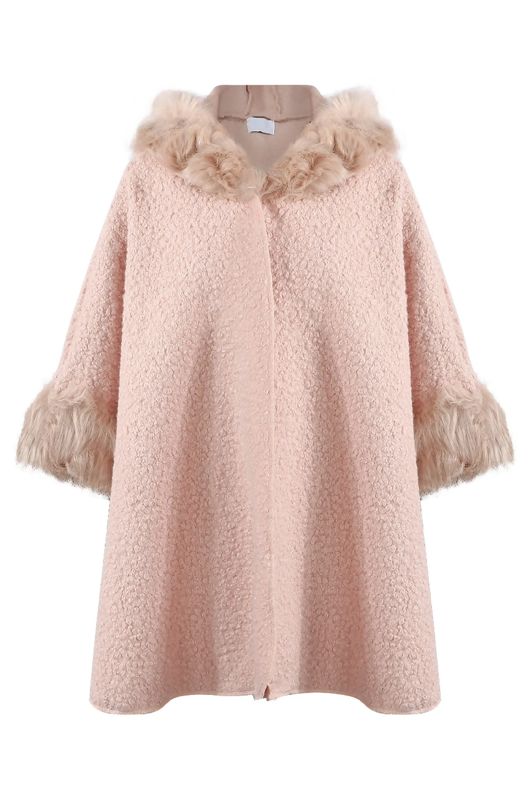 Rose Borg Cape With Faux Fur Trim