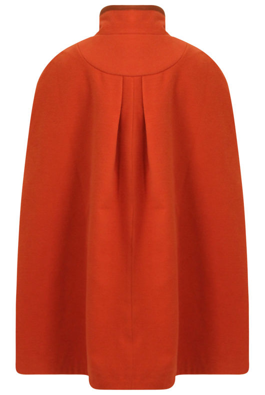 Buckle Neck Cape in Burnt Orange