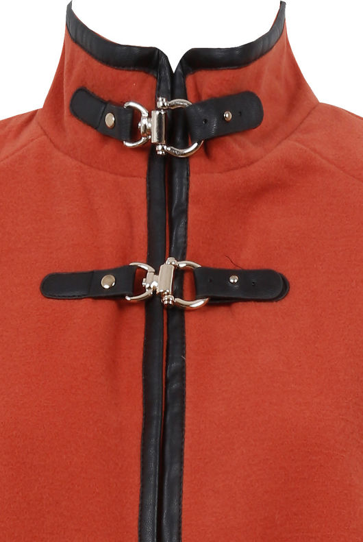 Orange With Black Buckled Cape