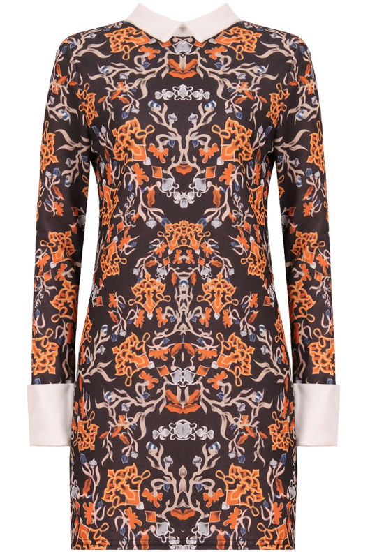 Printed Peter Pan Collar Celebrity Shift Dress