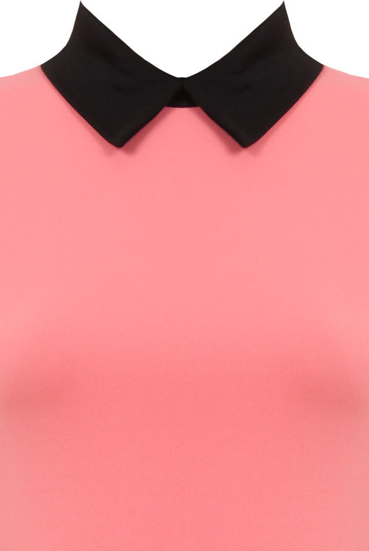 Coral Peter Pan Collar Back Zip Up Playsuit