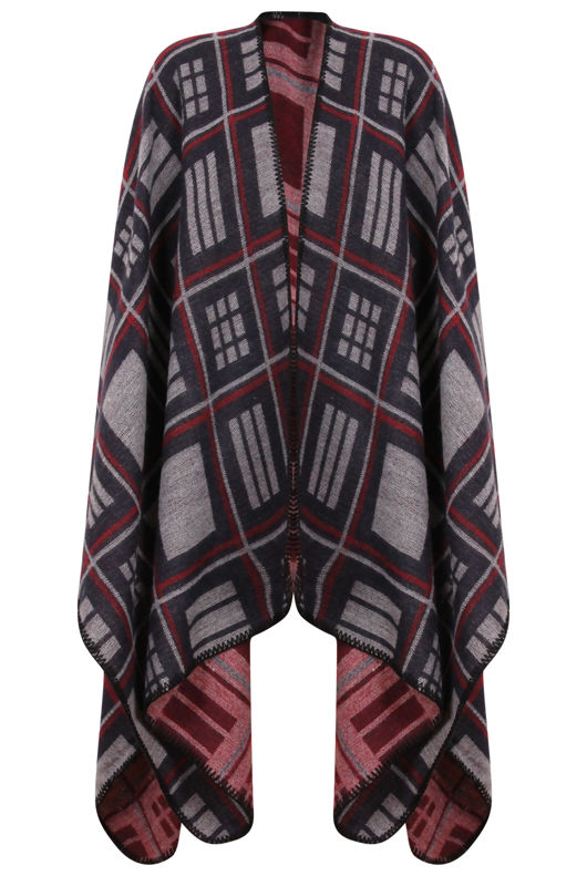 Navy Blocks Waterfall Cardigan