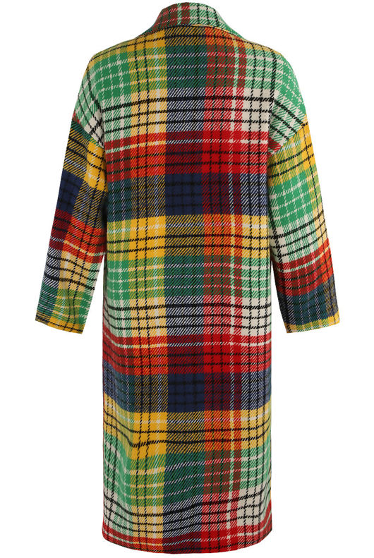 Tartan Check Print Long Coat